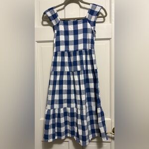 Women’s Old Navy Blue and White Lined Gingham Dress